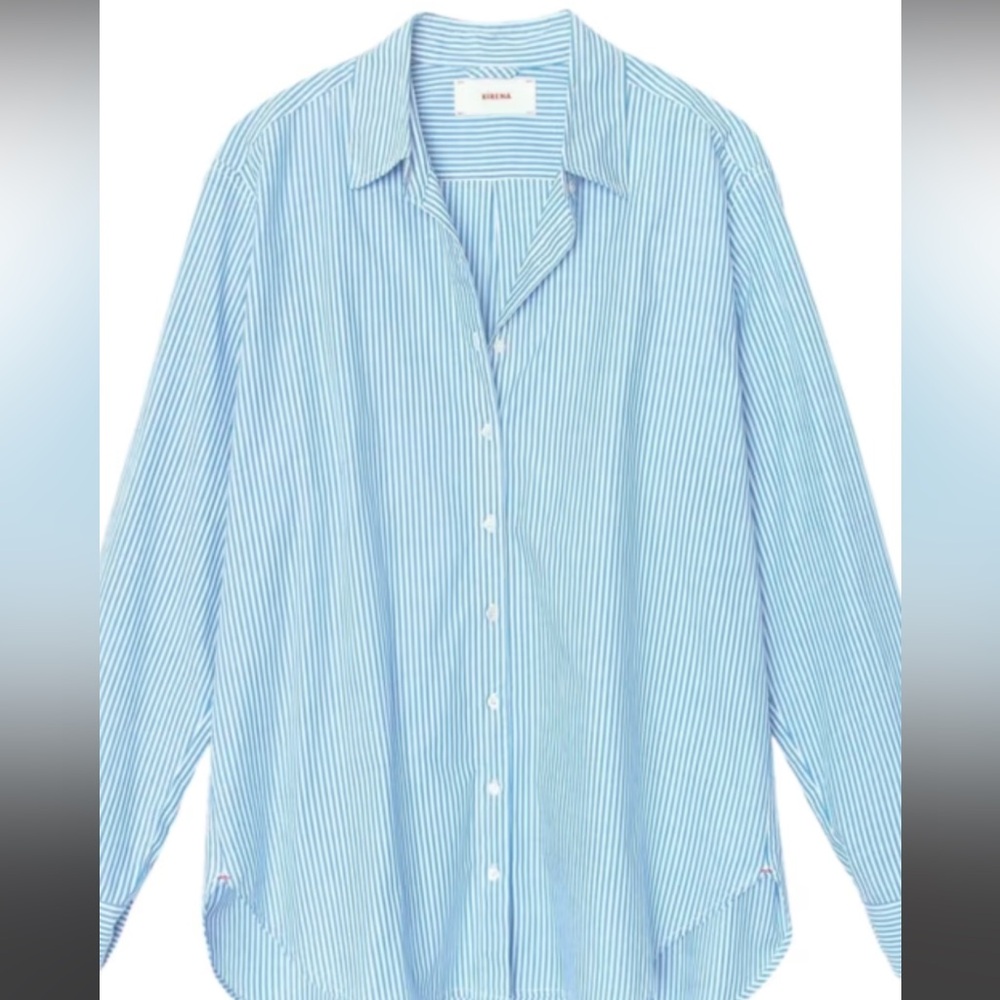 XiRENA Jordy Blue Striped Button Down Shirt color Myrtle size L